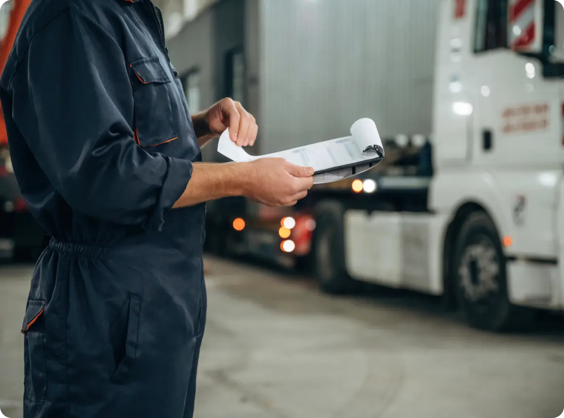 Worker with truck